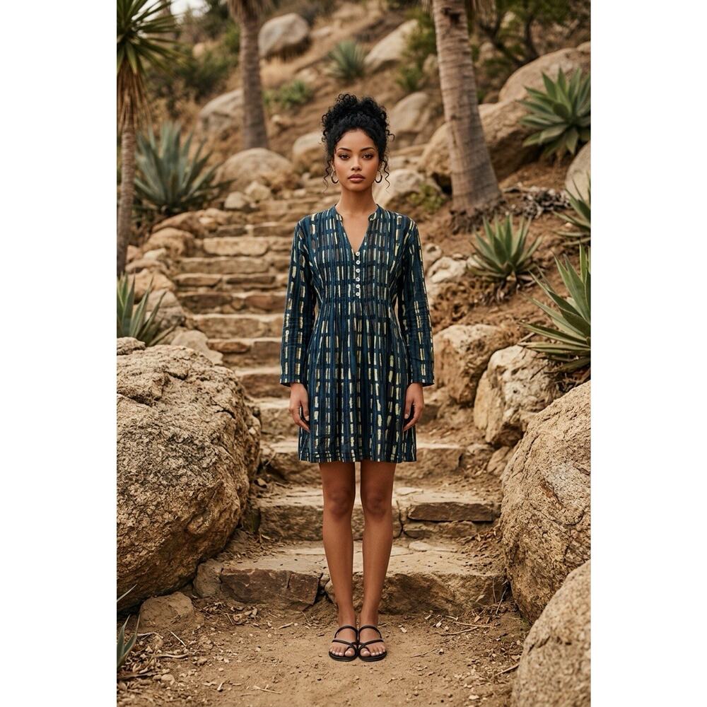 Aman Lamu Kenya Dress S/M Africa Timeless Peasant Boho Unique Flowy Tribal